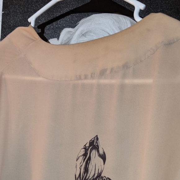 H&M Ombre Watercolor Floral Shawl Kimono Jacket - Picture 10 of 16